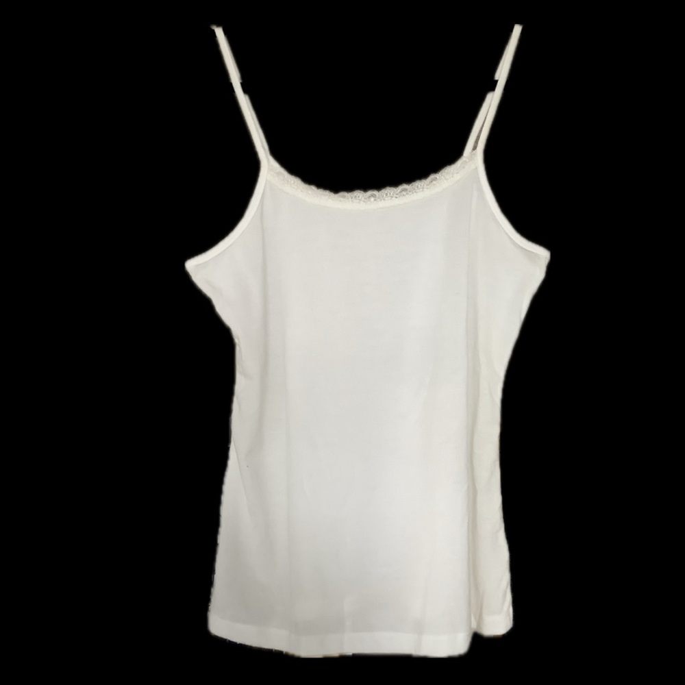 White Lace-Trim Cami Tank – Size XL